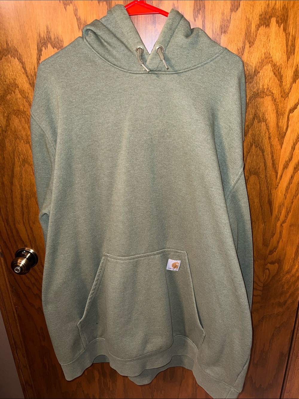 Carhartt Olive Hooded Pullover Sweatshirt with Front Pocket
